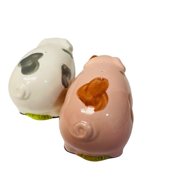 Vintage Pig Salt & Pepper Shaker Set Ceramic Made In Japan Farmhouse Decor 4 1/2 - Picture 4 of 7